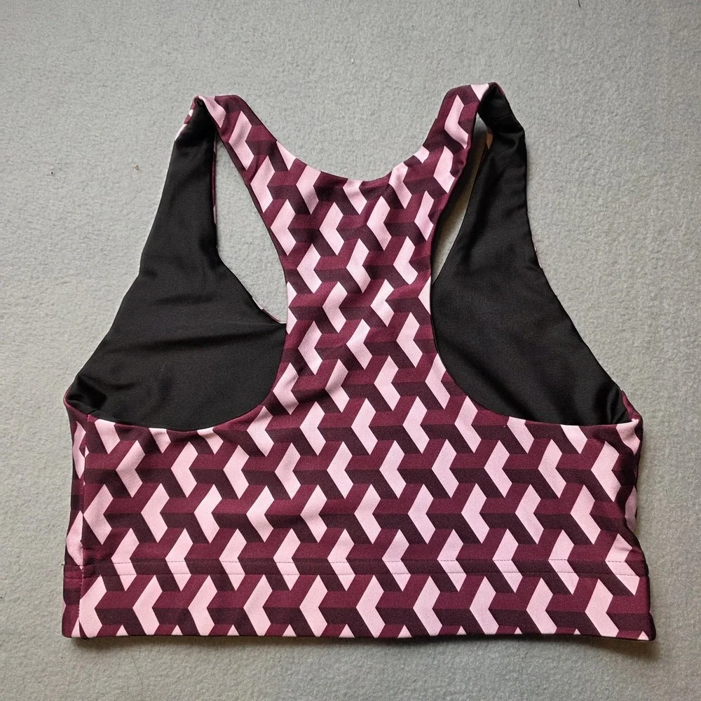 Terez‎ Sports Bra Small Multicolor Geometric Racerback Stretch Print